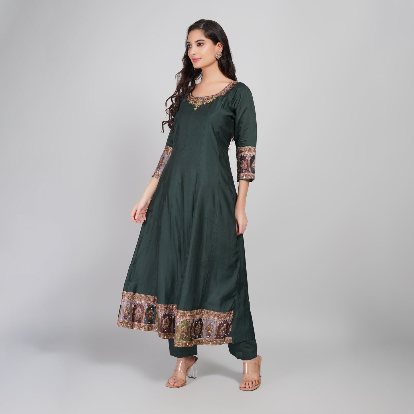 Beautiful Green Anarkali Suit for Festive Occasions