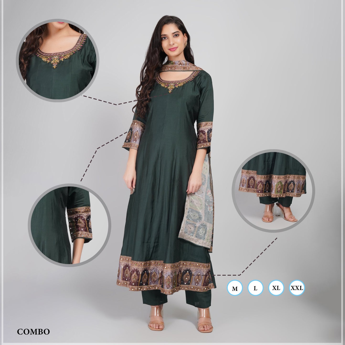 Beautiful Green Anarkali Suit for Festive Occasions