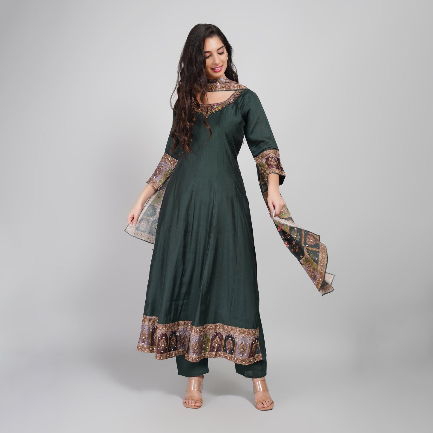 Beautiful Green Anarkali Suit for Festive Occasions