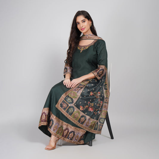 Beautiful Green Anarkali Suit for Festive Occasions