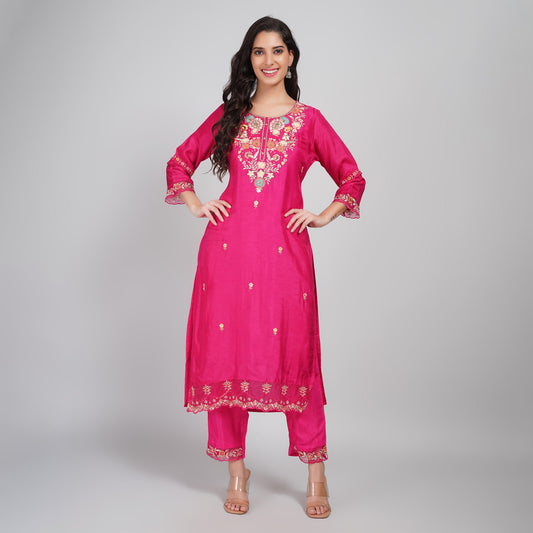 Designer Kurti Set with Moti & Organza Dupatta