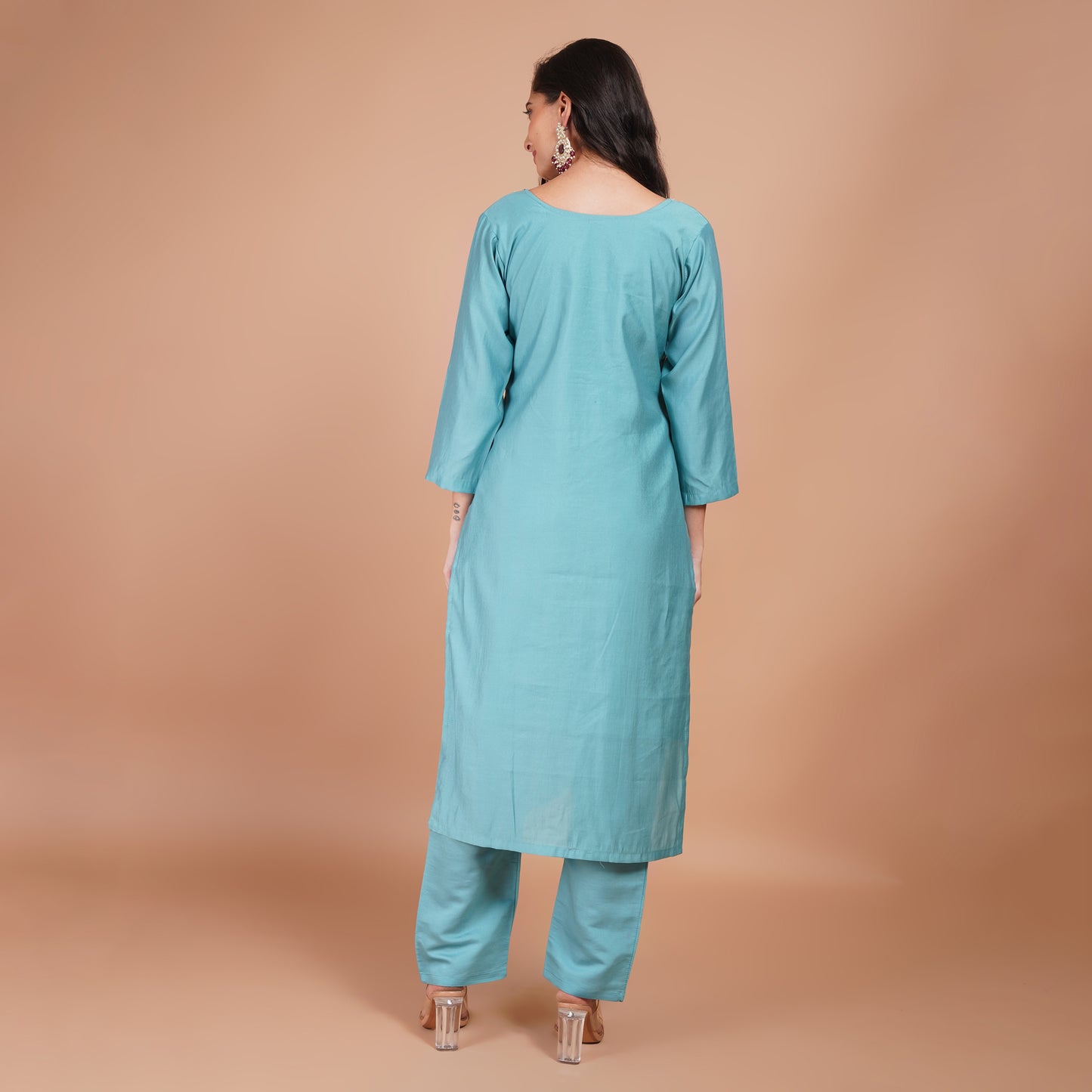 Sky Blue Organza with Dupatta