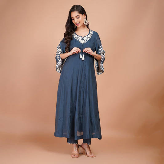Rama Embroidered Anarkali Suit with Pant