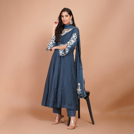 Rama Embroidered Anarkali Suit with Pant