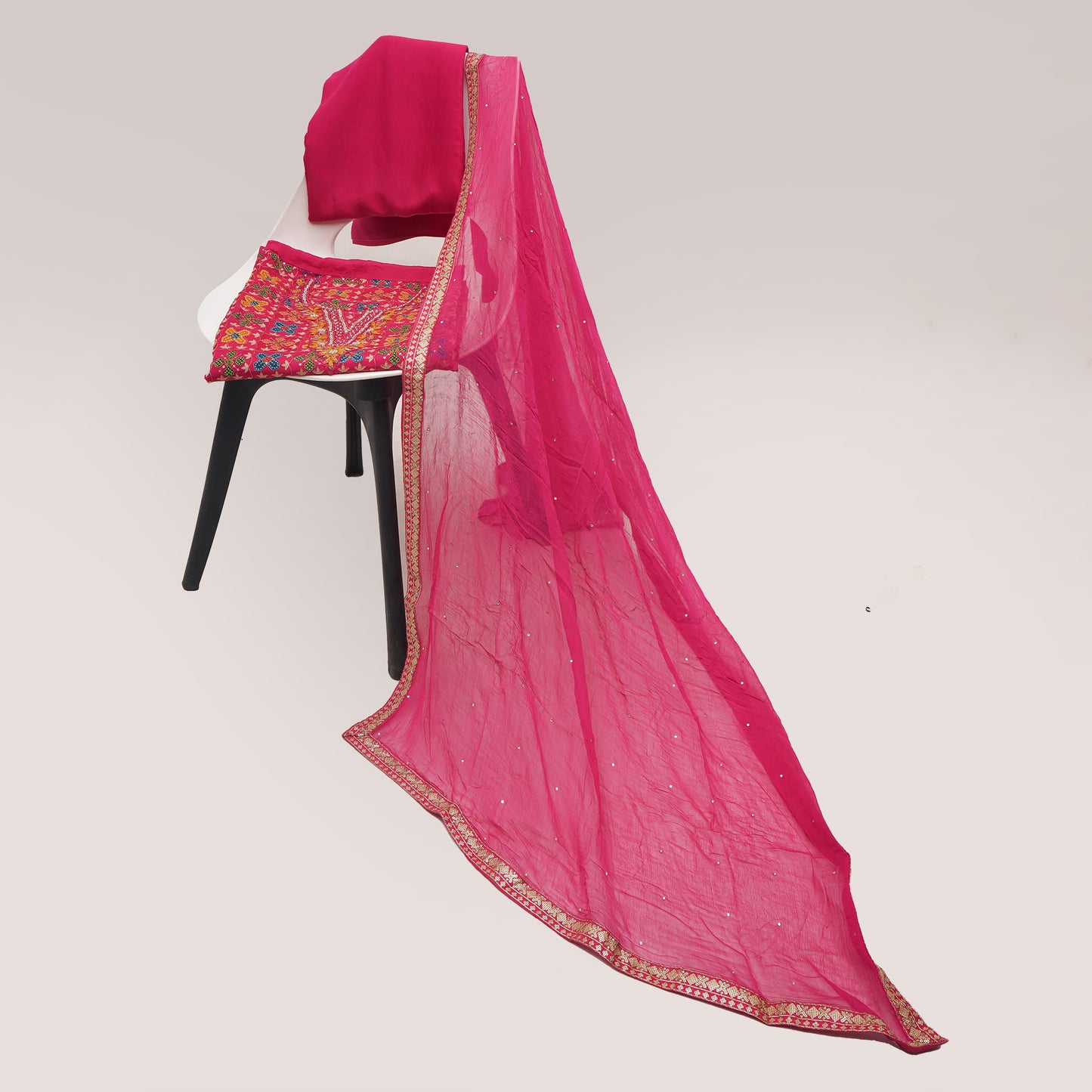 Unstitched Jari Moti Embroidery Suit Fabric