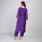 Purple Embroidery Suit with Heavy Dupatta & Pant