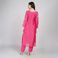Hot Pink Silk Suit with Embroidery, Dupatta & Pant