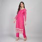 Hot Pink Silk Suit with Embroidery, Dupatta & Pant