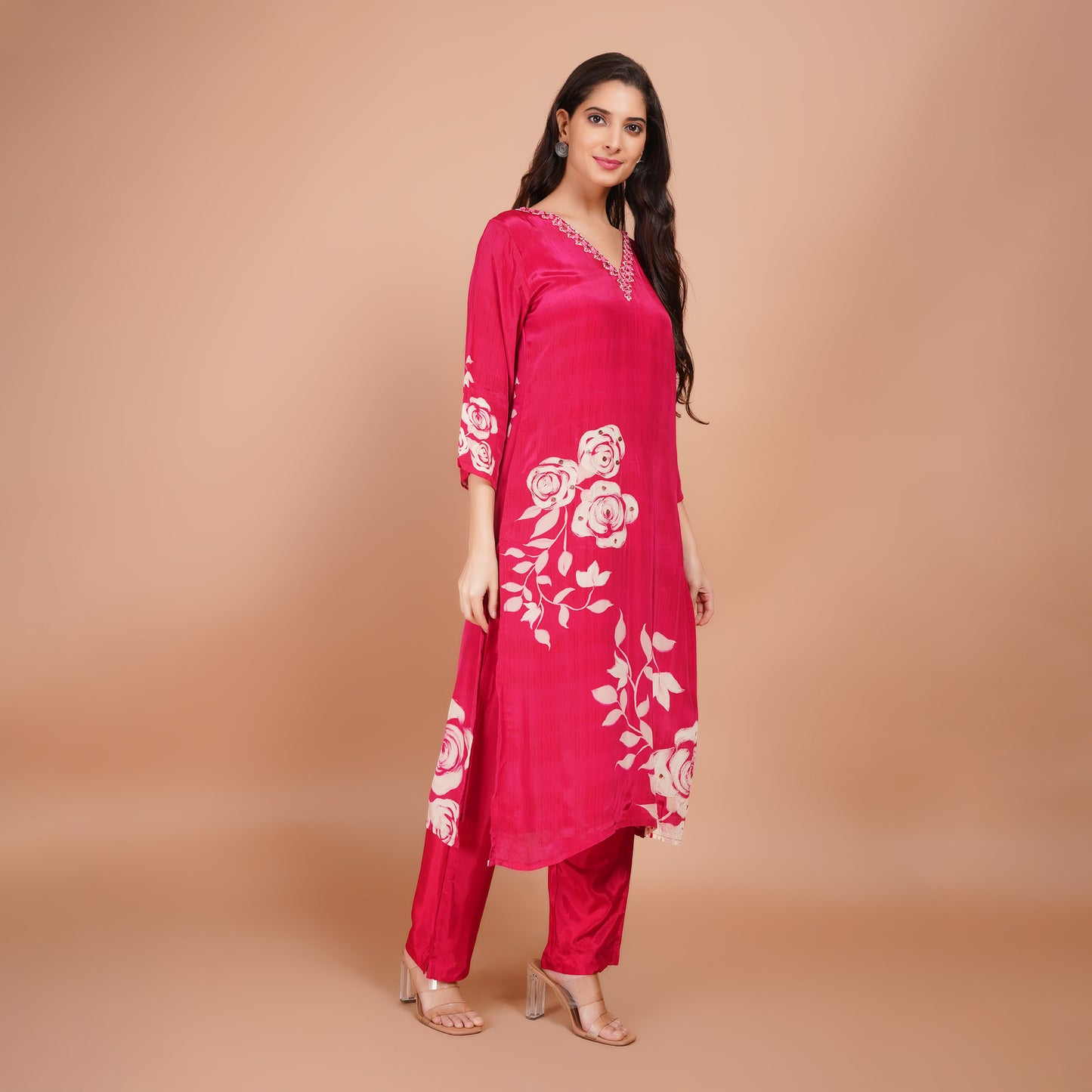 Floral Cotton Suit Set with Dupatta