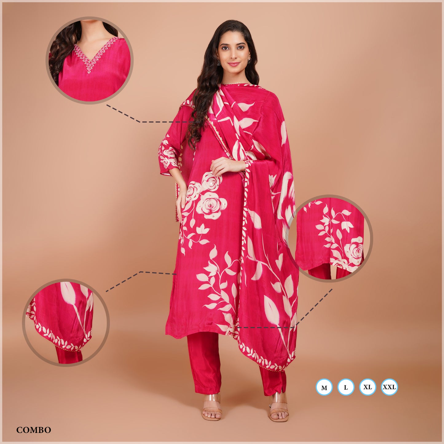 Floral Cotton Suit Set with Dupatta