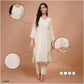 Cream Embroidered Silk Suit Set