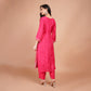 Silk Kurti Set with Dabka & Organza Dupatta