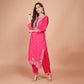 Silk Kurti Set with Dabka & Organza Dupatta