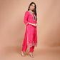 Silk Kurti Set with Dabka & Organza Dupatta