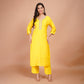 Yellow Organza Dupatta Suit Set