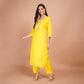 Yellow Organza Dupatta Suit Set