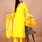 Yellow Organza Dupatta Suit Set