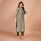 Olive Green Printed Kurta Set with Dupatta