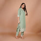 Pistachio Green Silk Dupatta Set
