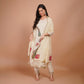 Cream Silk Suit with Zari Embroidery & Lace