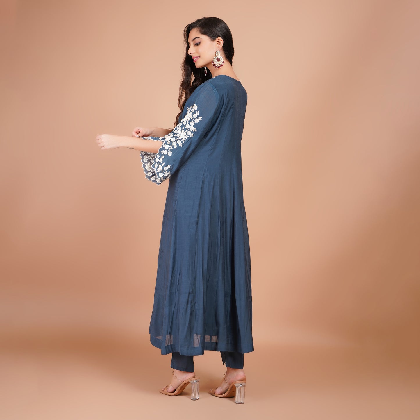 Rama Embroidered Anarkali Suit with Pant